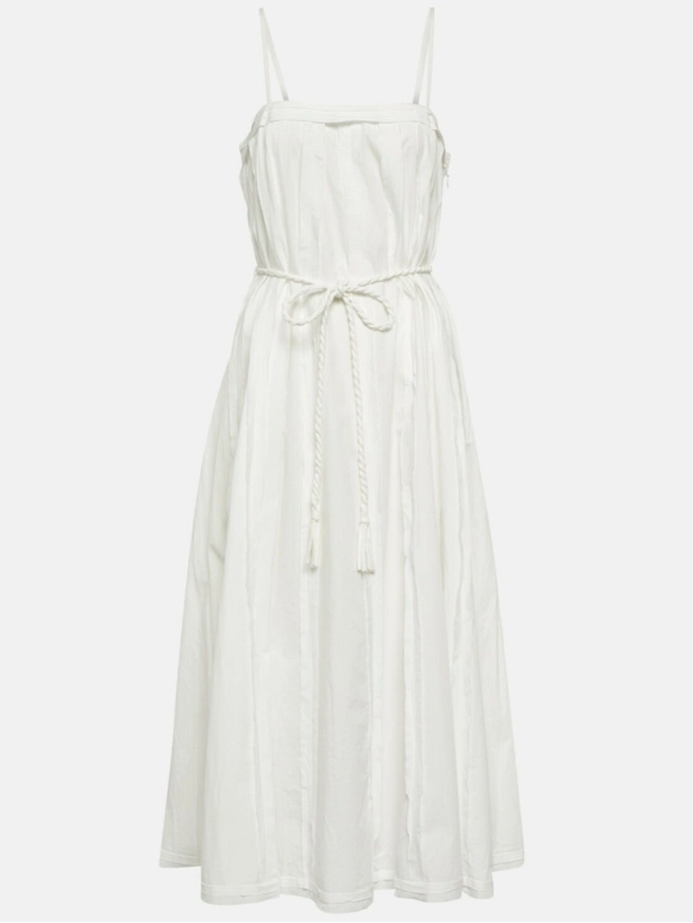 Ulla Johnson White Spaghetti-Strap Maxi Dress with Braided Tie
